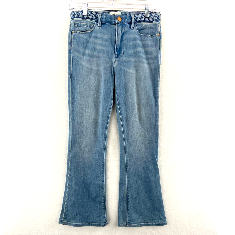 Frame Le Crop Mini Boot Jean Sz 27 Braided Waistband